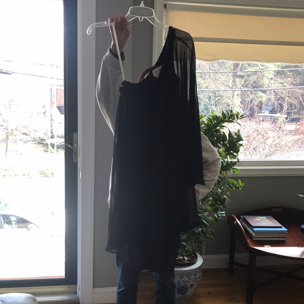 Marchesa Notte | Black One Shoulder Dress